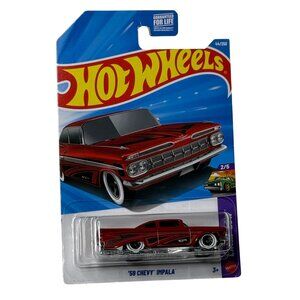 Hot Wheels ’59 Chevy Impala Layin’ Low Red 2/5 Mainline NOC